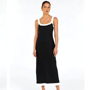 (New w/ tag!) DISSH: Carter Black Linen Midi Dress